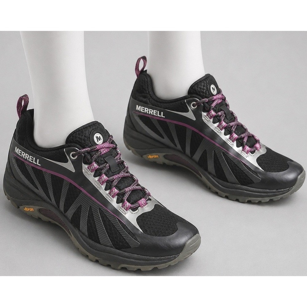 Merrell Siren Edge Q2 Womens size 11 Black Purple Trail Running Shoe Vibram